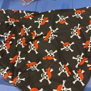 Skull bandannas and reflective overcoat